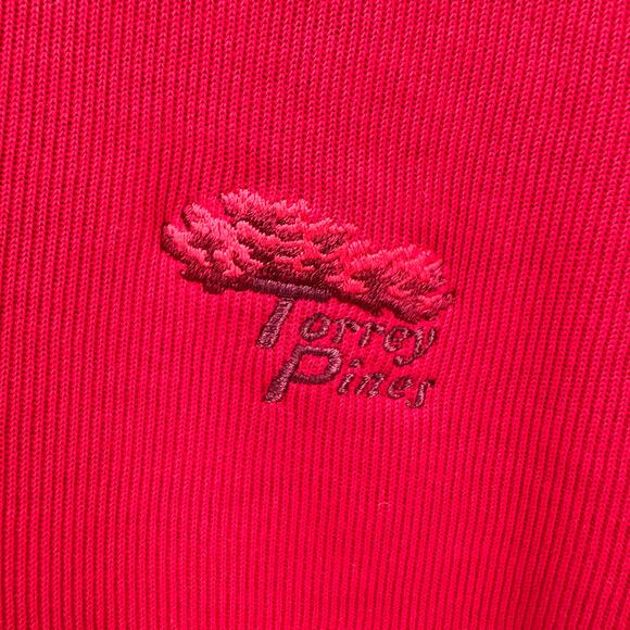 Cutter & Buck Sweatshirt Mens Medium Red 1/4 Zip Pima Cotton TORREY PINES Golf - Picture 3 of 10